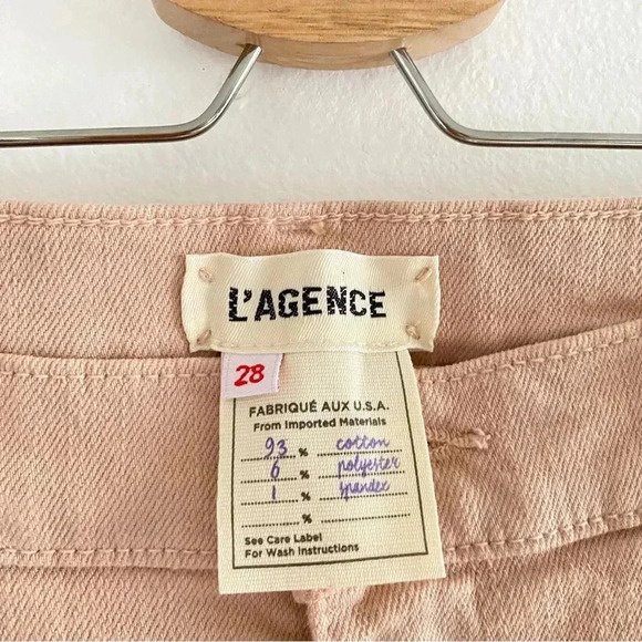 L'AGENCE Sada High Rise Cropped Straight Jeans in Dusty Pink Sz 28, 32 - Picture 4 of 10